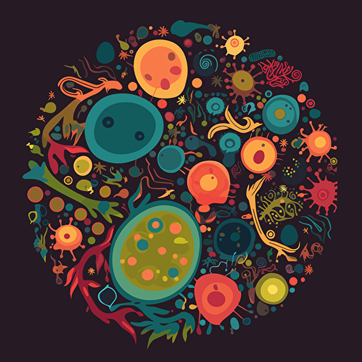 vector art of colorful microbes