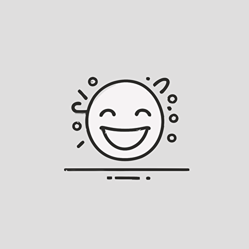 minimalistic, horizontal logo with smiling outlined face, doodle style, vector