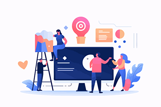 flat vector illustration of an idea turning in to a video