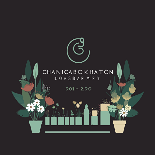 I want to design a flower shop logo, Minimalism, Minimalism, chiaroscuro, vector, simple, including the number 32
