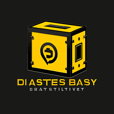 logo for safety deposit boxes, yellow and black, power, electricity, electrified, simple vector