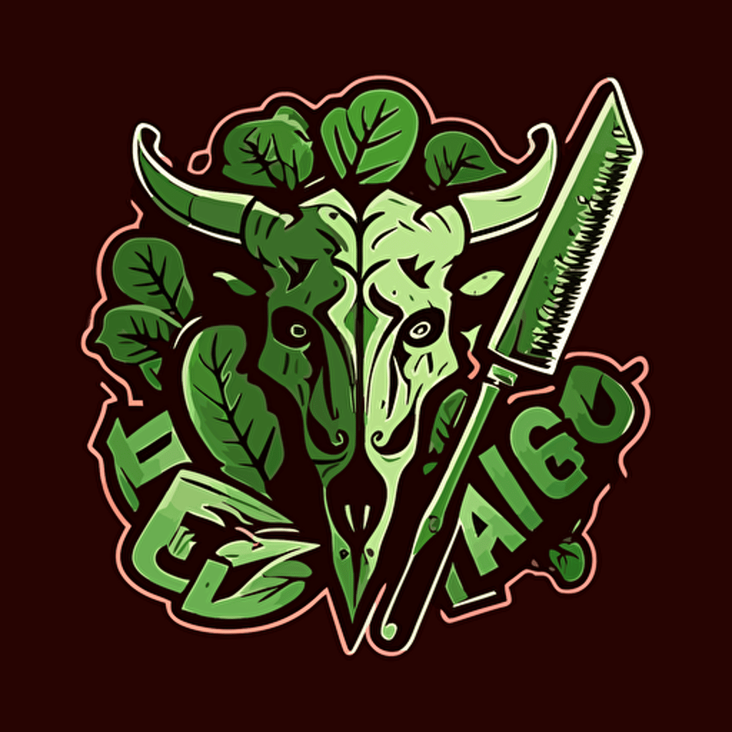 meat eating vegans, logo, vector, clipart