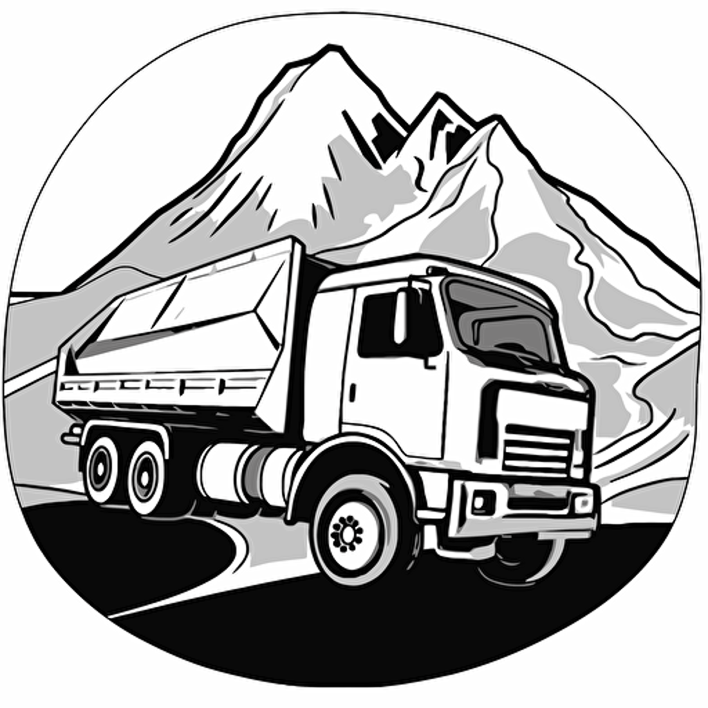 a vector monochromatic logo that includes a concrete truck for a concrete business located in boise idaho