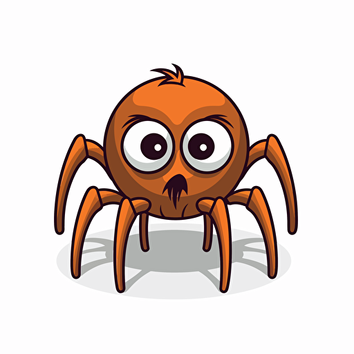 mascot logo of a friendly cartoon spider, simple vector, no shading.