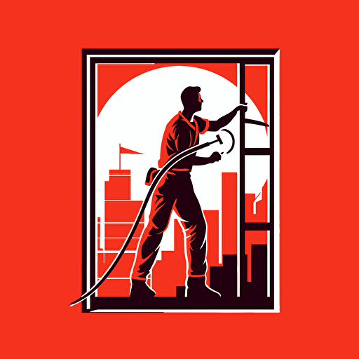 simple logo for a window cleaner flat vector