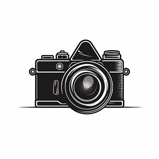 vector single camera logo design ,flat design,black color, white background