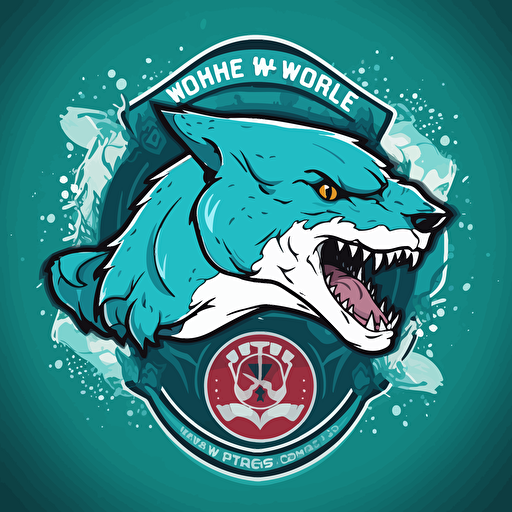 make a vector concept art for a kid’s soccer team logo of a great white Shark/wolf hybrid