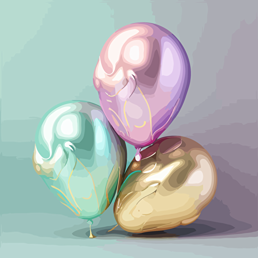 pastel foil balloons, vector