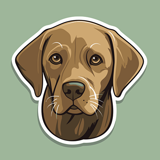 cute labrador retriever flat vector, sticker