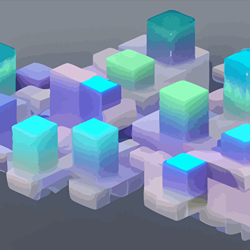 canyon cubes translucent frosted glass cubes opal pastel colors substance painter 3d 8 k vfx render