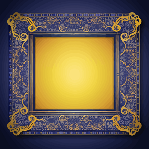 blue and yellow facebook frame, dynamic lighting, vector illustration, intricate details