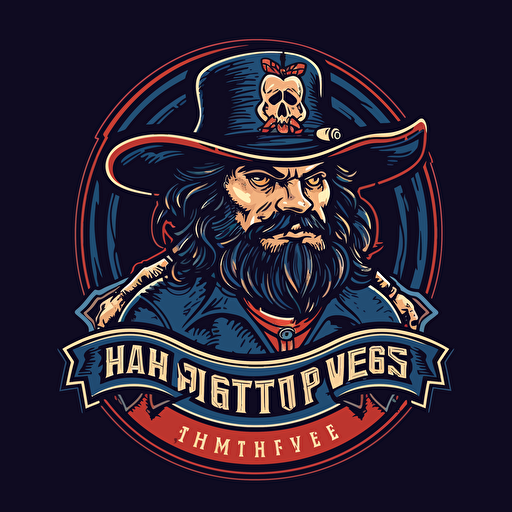 a vector friendly illustrative logo for a hockey team called the Tampa United Privateers that uses only 4 colors