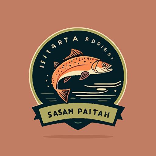 flat simple vector logo for a salmon shop testp creative v5