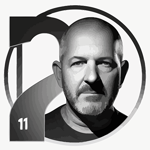 lets jonathan ive design a logo from the number 10, vector, white background