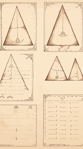 Sepia tone, line drawing, text box sheet, minimalist Vector, dnd