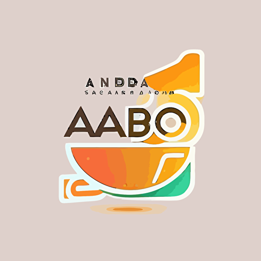 abstract logo, combination mark, text is “ABCDE”, a bowl of ramen with meat and vegetables, abstract headline, Color overlap, geometric type for modern color logo, vector, simple, flat, plain,smooth, low detail, minimal, white background
