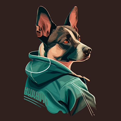 dog babe wearing bomber jacket vector