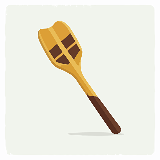 flat vector illustration of a wooden oar on a white background