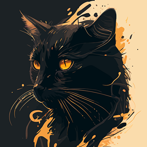 a black cat, vector