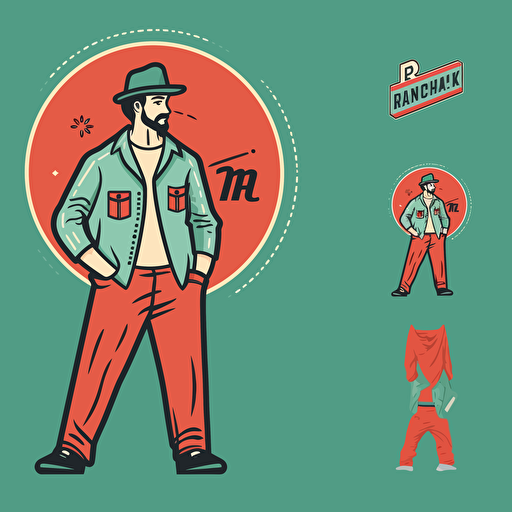 simple logo vector for a factory work in clothes. Logo includes R letter