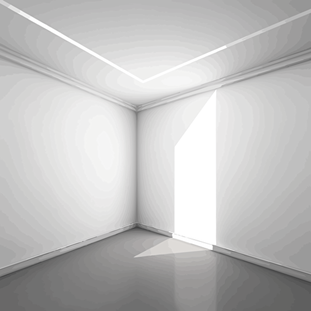 Corner, wall, floor and ceiling of room.White empty background with corner floor and ceiling. Blank space with shadow for exhibition. Vector