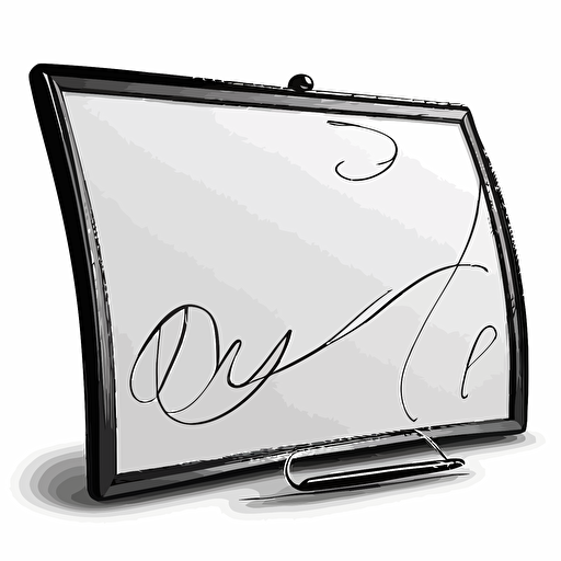 A whiteboard writing cursive on a whiteboard, vector image, transparent background