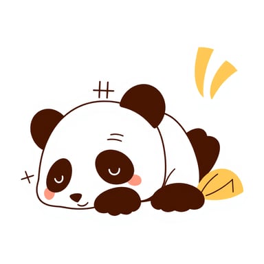 a panda sleeping on a 