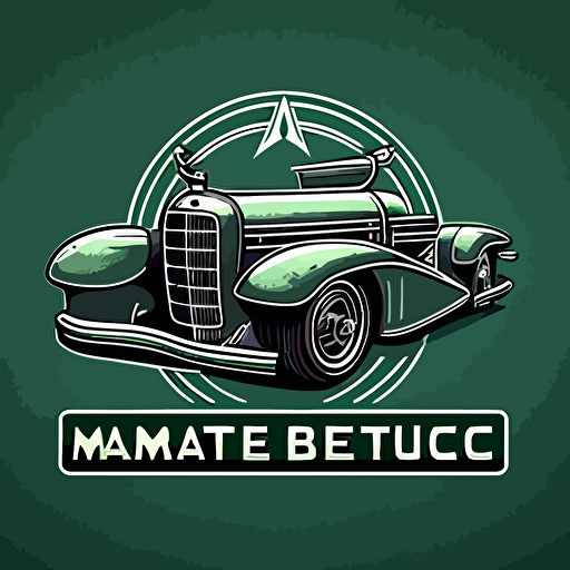 simple logo for auto parts to mercedes-benz, retro, vector flat, PNG, SVG, flat shading, solid background, mascot, logo, vector illustration, masterwork, 2D, simple, illustrator