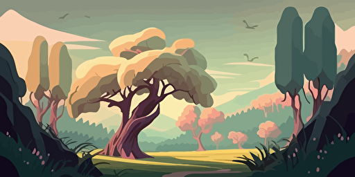 background, vector, in adobe illustrator, fields, forests, soft style, colorfull, 2d style, minimalism, game art, simple colours