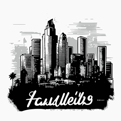 a simple sketch of the Los Angeles skyline vector