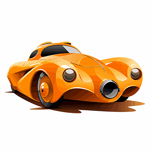 fast looking cartoon car, vector art, white background