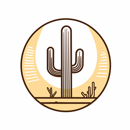 simple saguaro cactus. Line drawing. Vector. Minimal