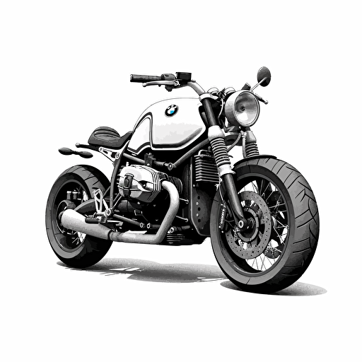 bmw RnineT Bobber Vector black and white