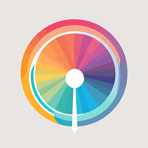 flat vector logo of circle, gradient, a magic wand wrapped around browser, simple minimal, by Ivan Chermayeff