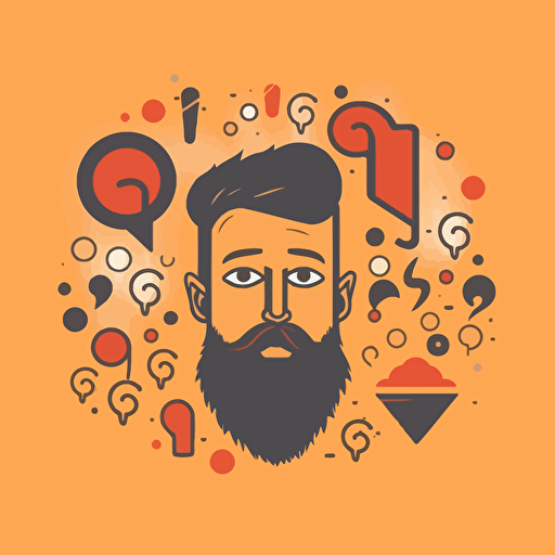 vector logo of a youtube channel about life questions, 2 colors, flat design, modern