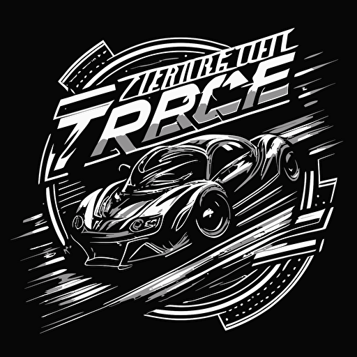 vectorize street racing logo in black and white
