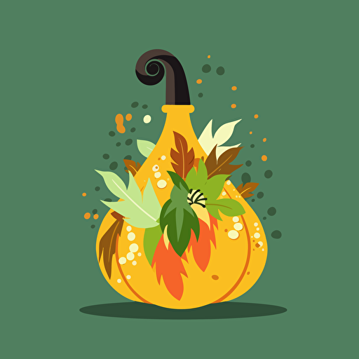 fall gourd, vector flat, PNG, SVG, vector illustration