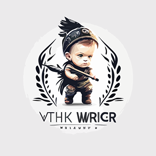 logo, design agency, little warrior, minimalistic, modern, white background, Vector