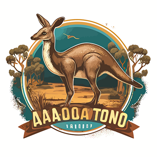 2d vector logo, kangaroo island