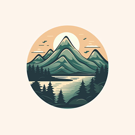 logo for valley, vector flat, PNG, SVG, flat shading, solid white background, mascot, logo, vector illustration, masterwork, 2D, simple, illustrator