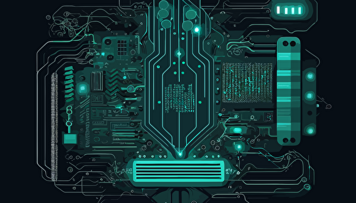 artificial intelligence, technology, circuits, high tech, flat vector