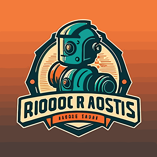 simple two color vector logo for a business called Robots More
