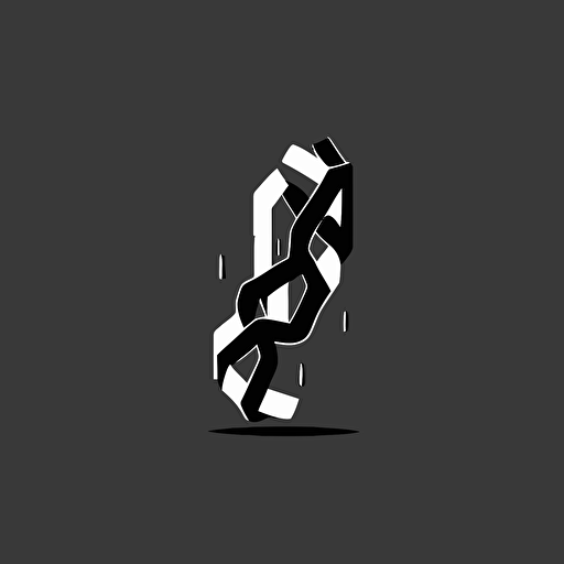simple logo of a broken chain, black and white, flat design. minimal design, vector