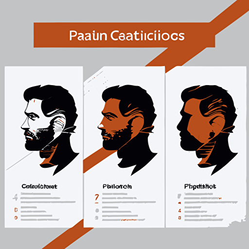 a simple and readable training course for 3 different types of profiles, vector design, powerpoint format