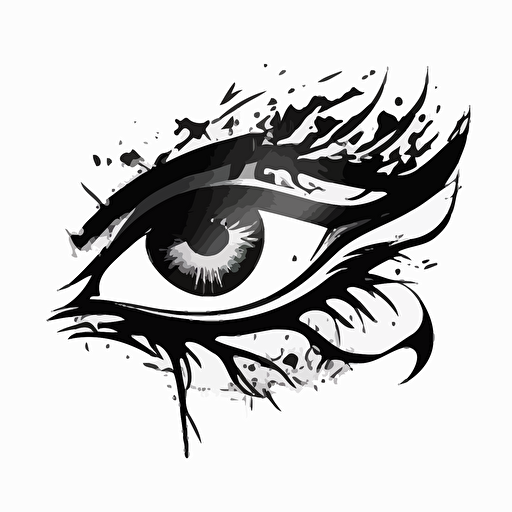 anime eye of horus, vector art, black white, logo, transparent background