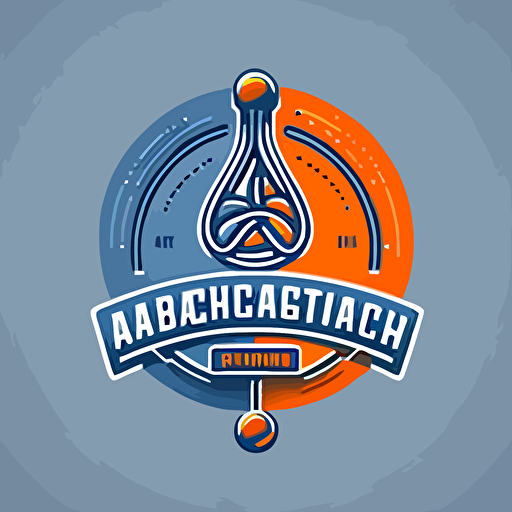 vector logo style basketball academy chemical tube minimalistic blue orange grey