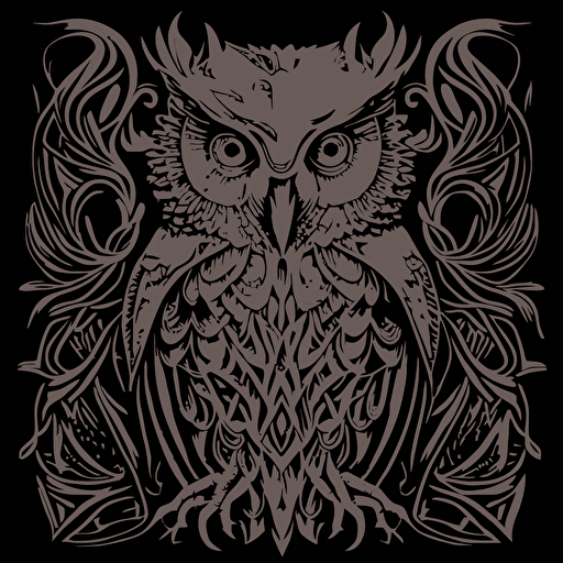 alex grey concept vector stencil of an owl