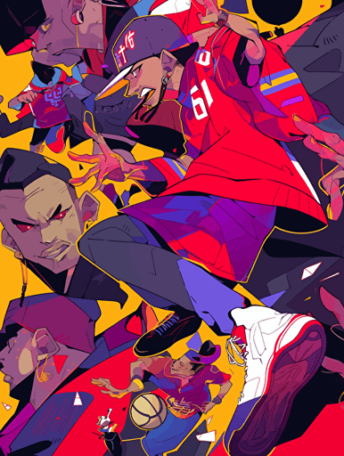 Contemporary art style, football culture, advertising design, hip-hop music, short stories, accountants,vector ,2d illustrator,