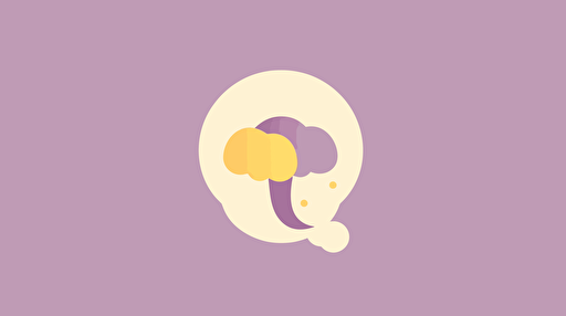 a minimal vector logo of a pastel purple and yellow mushroom merged with a music note