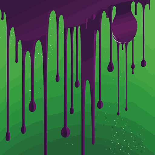green drips over a purple background, illustration, vector file,
